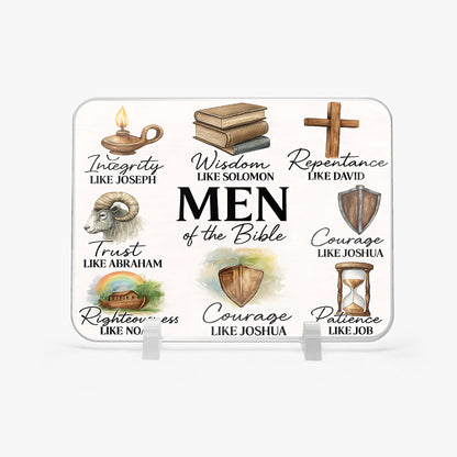 Men Of The Bible Christian Acrylic Plaque with Stand - Rectangle - ClaimedbyGodDesigns