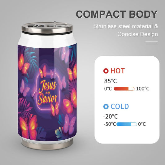 Jesus Is My Savior Christian Stainless Steel Tumbler with Straw SALE-Personal Design