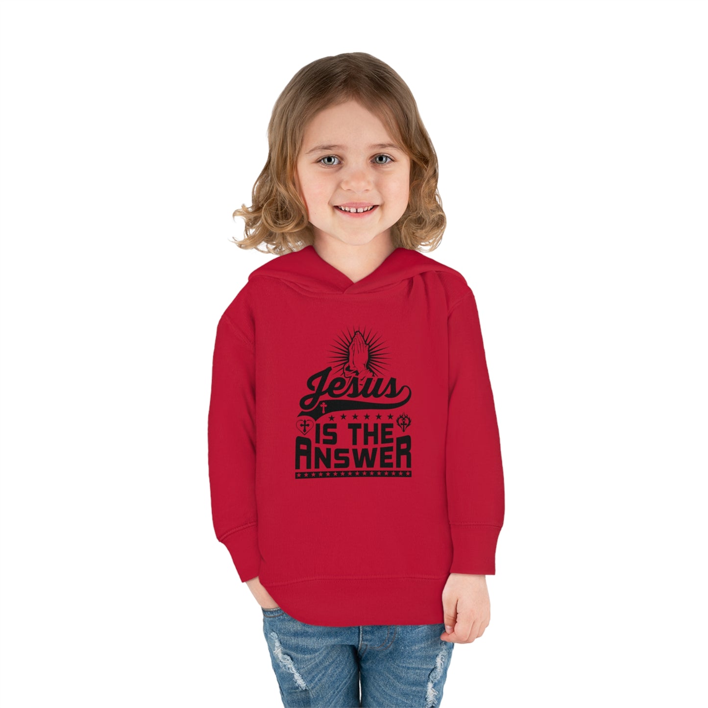 Jesus Is The Answer Christian Toddler Pullover Fleece Hooded Sweatshirt