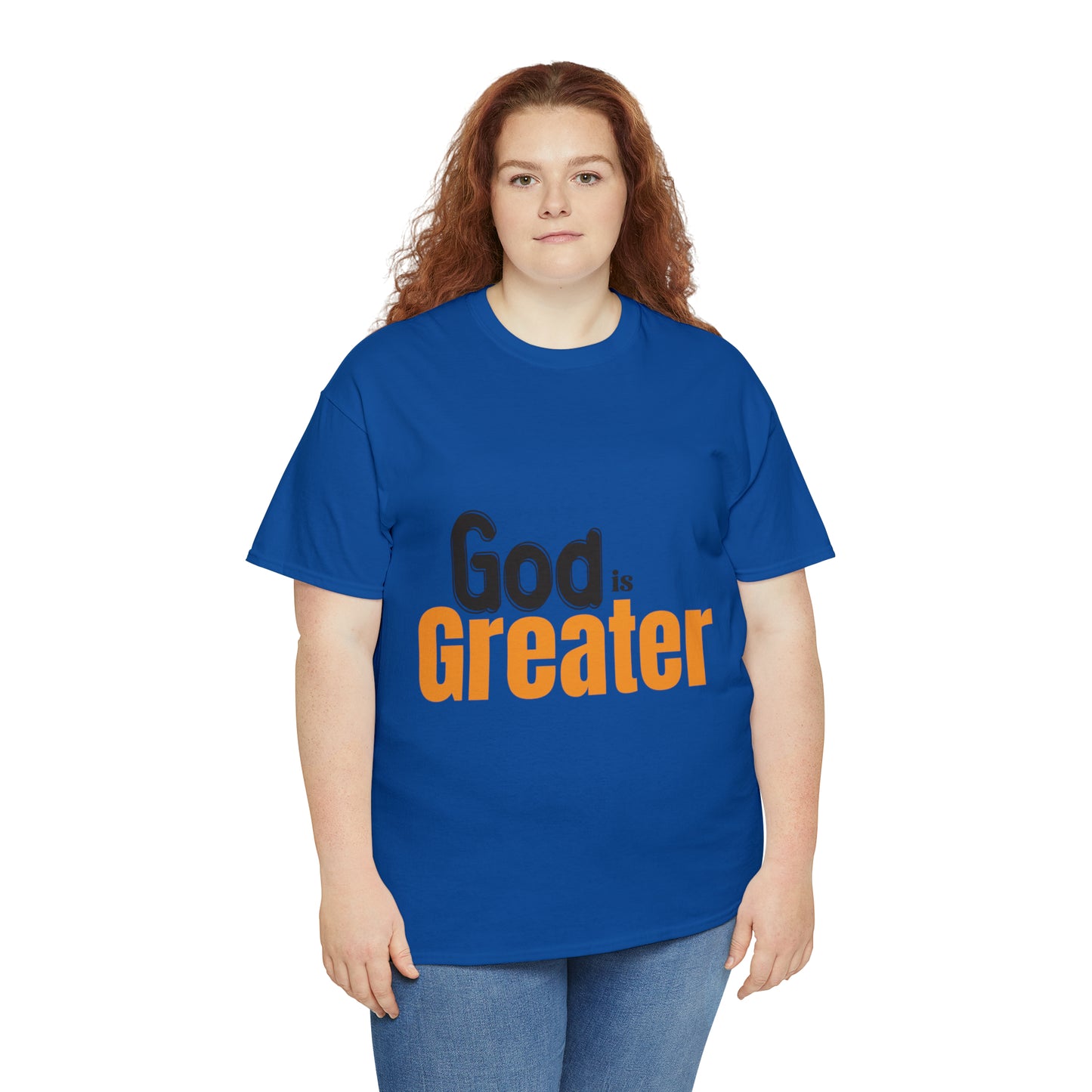 God Is Greater Unisex Heavy Cotton Tee Printify