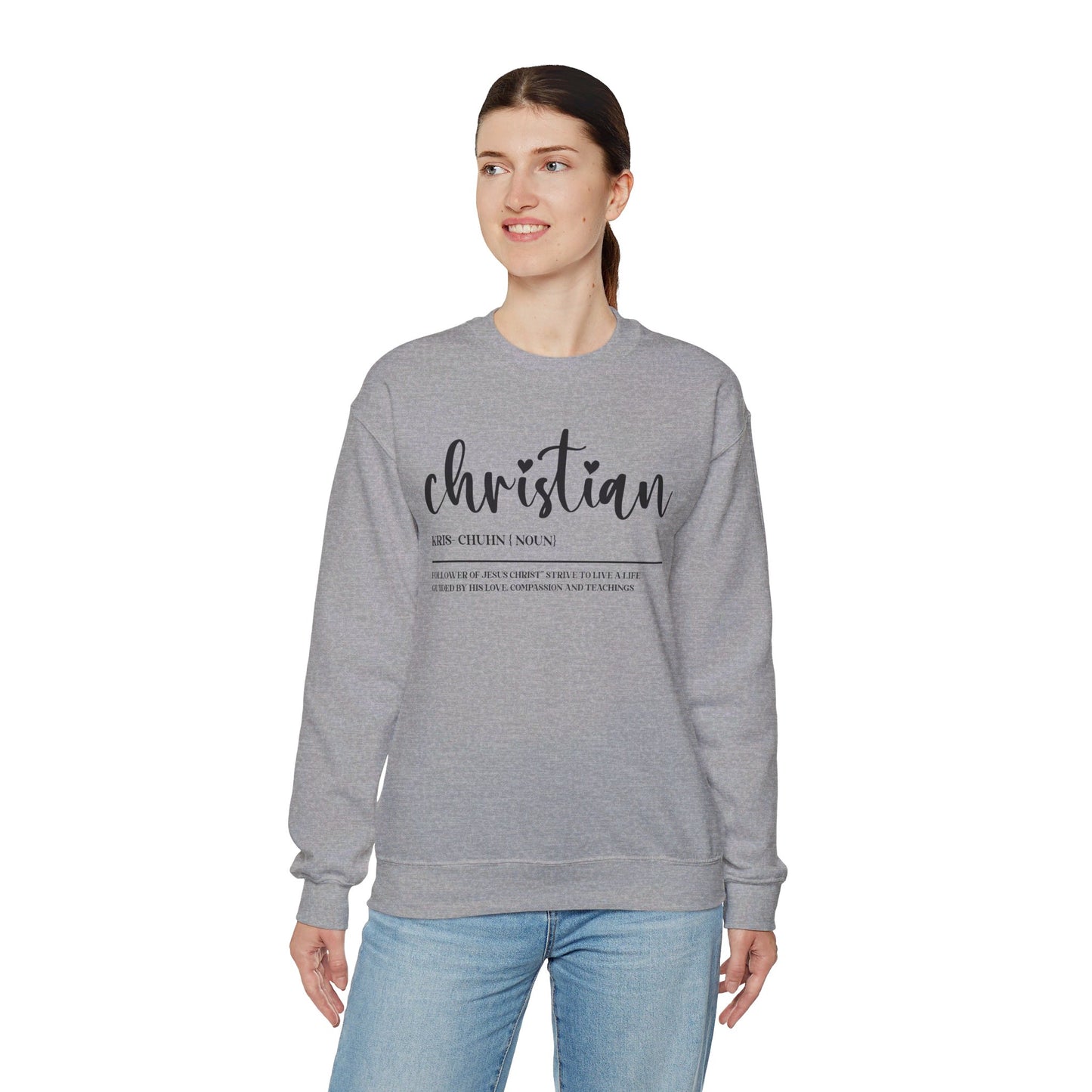 I Am A Christian Follower Of Christ  Unisex Heavy Blend™ Crewneck Christian Sweatshirt