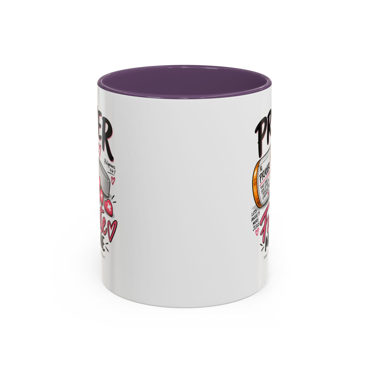 Prayer Is My Favorite Medicine Accent Coffee Mug – Inspirational Religious Gift