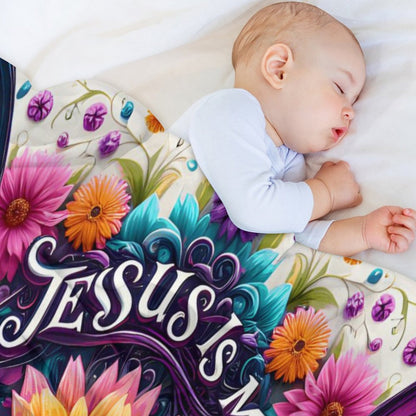 Jesus Is My Lord And Savior Christian Flannel Throw Blanket