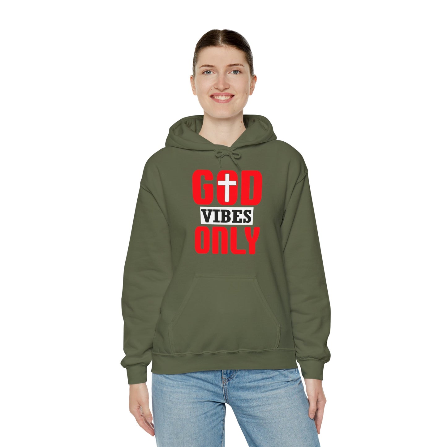 God Vibes Only Unisex Christian Hooded Pullover Sweatshirt