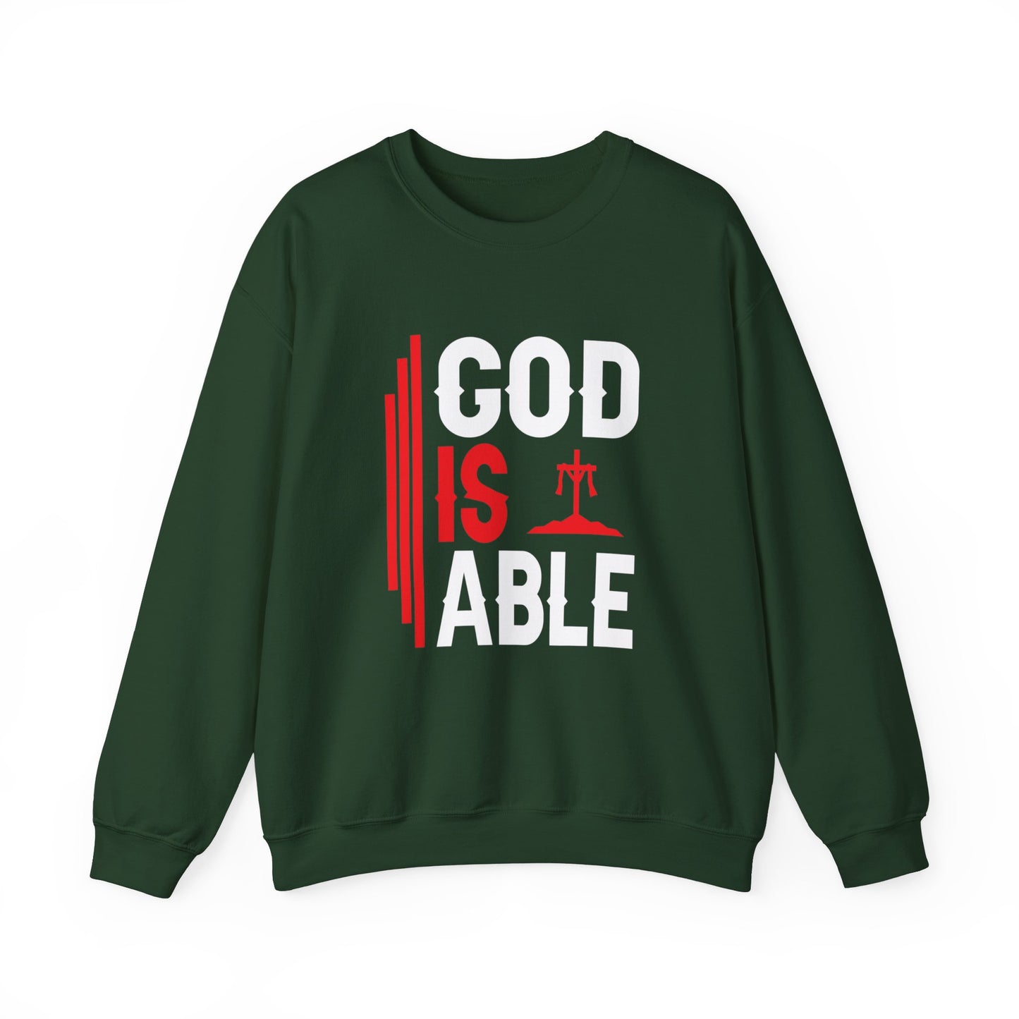 God Is Able  Unisex Heavy Blend™ Crewneck Christian Sweatshirt