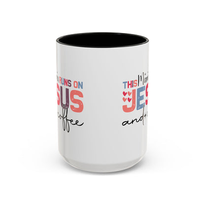 Christian Ceramic Mug - This Mama Runs On Him & Coffee Christian Accent Coffee Mug (11, 15oz)