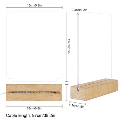 He Gave Me The Victory Christian Acrylic Night Light with Wooden Base Christian Gift Idea