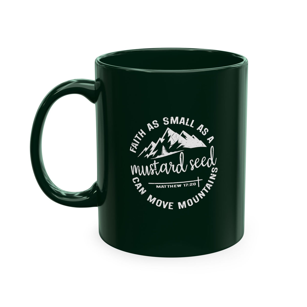 Mustard Christian Ceramic Mug — "Faith as Small as a Mustard Seed" Inspirational Coffee Cup