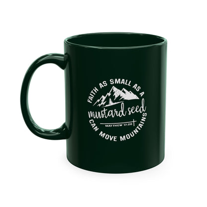 Mustard Christian Ceramic Mug — "Faith as Small as a Mustard Seed" Inspirational Coffee Cup