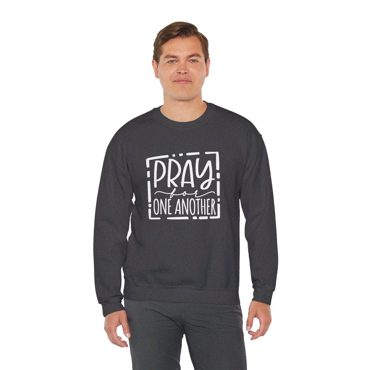 Pray For One Another Don't Quit Unisex Heavy Blend™ Crewneck Christian Sweatshirt