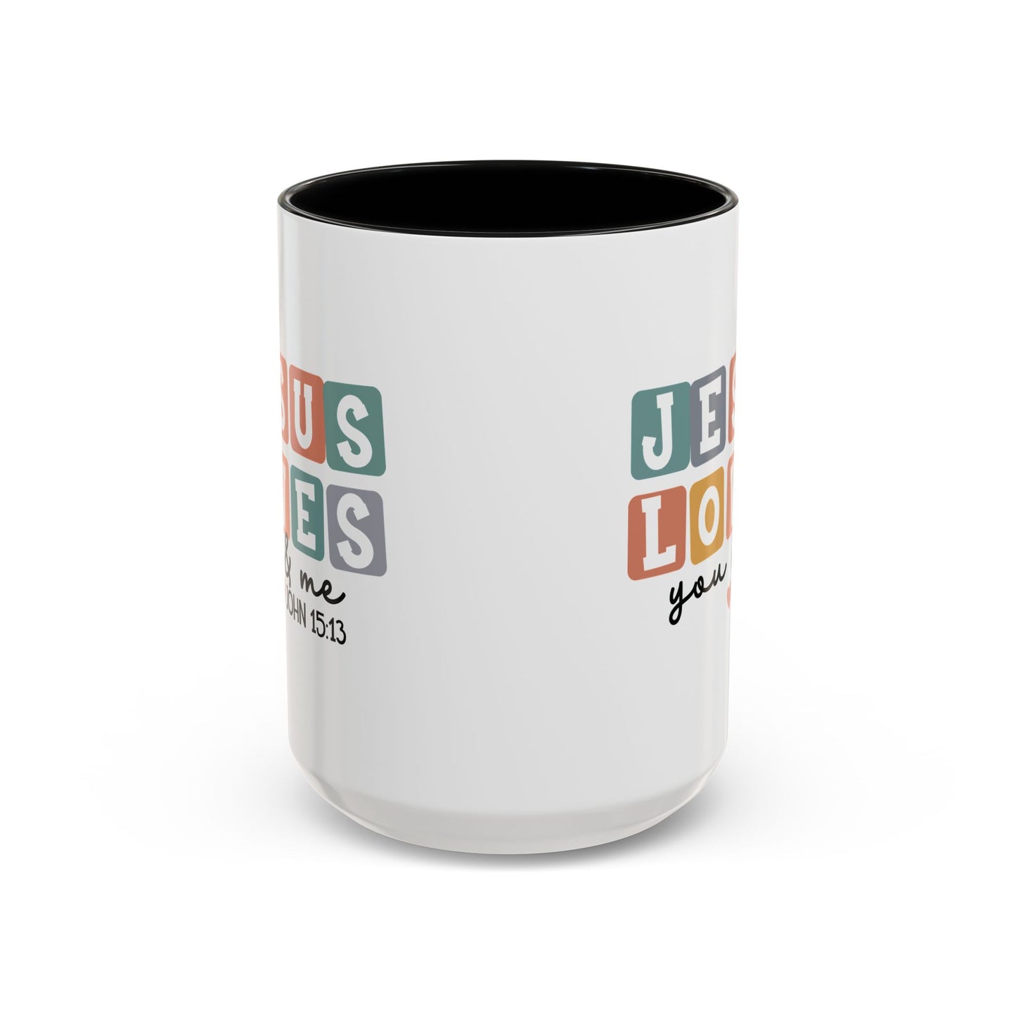 Christian Ceramic Mug - Jesus Loves You And Me Accent Coffee Mug (11, 15oz)