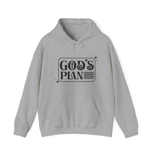 God's Plan Over MIne Unisex Christian Hooded Pullover Sweatshirt