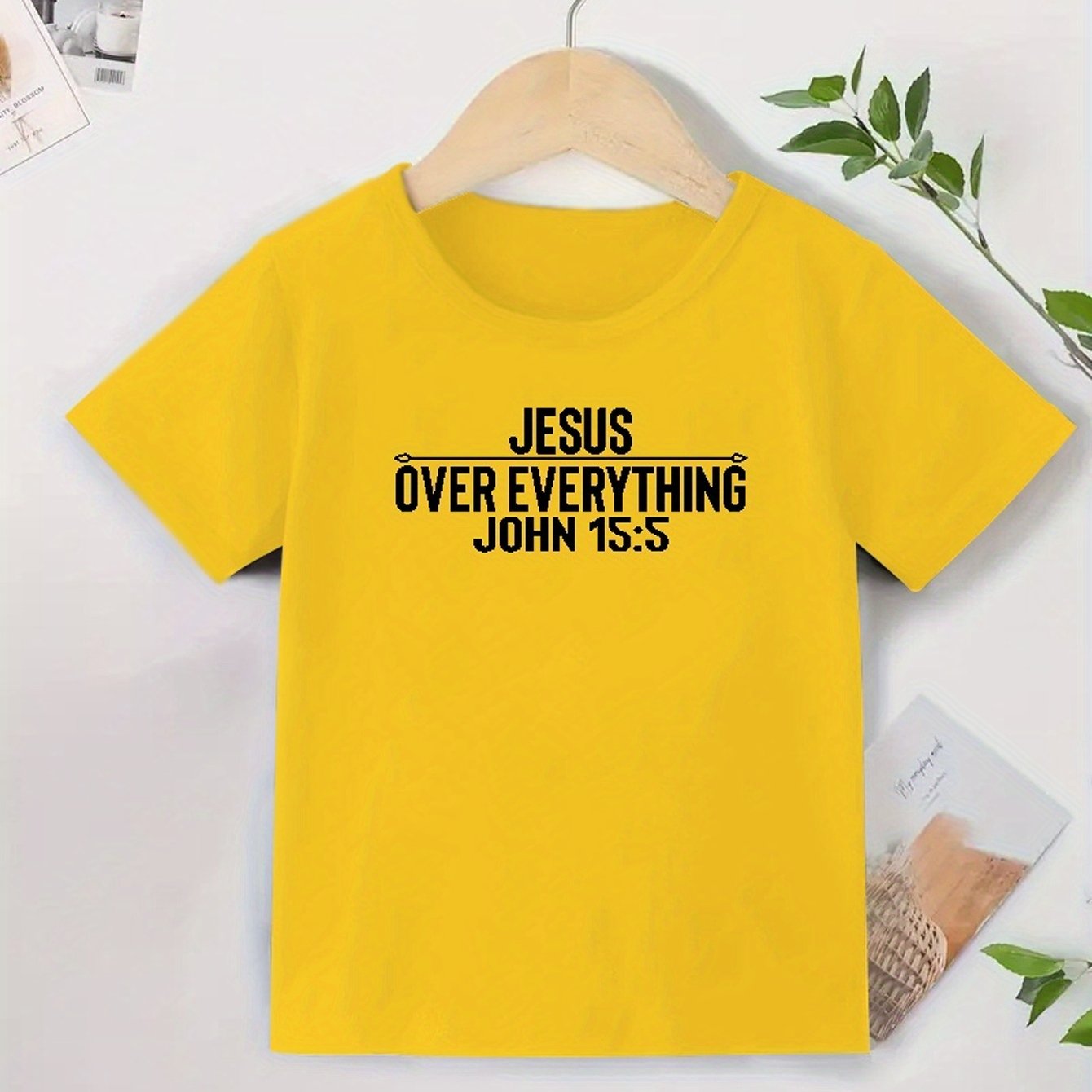 JESUS OVER EVERYTHING Youth Christian T-shirt claimedbygoddesigns