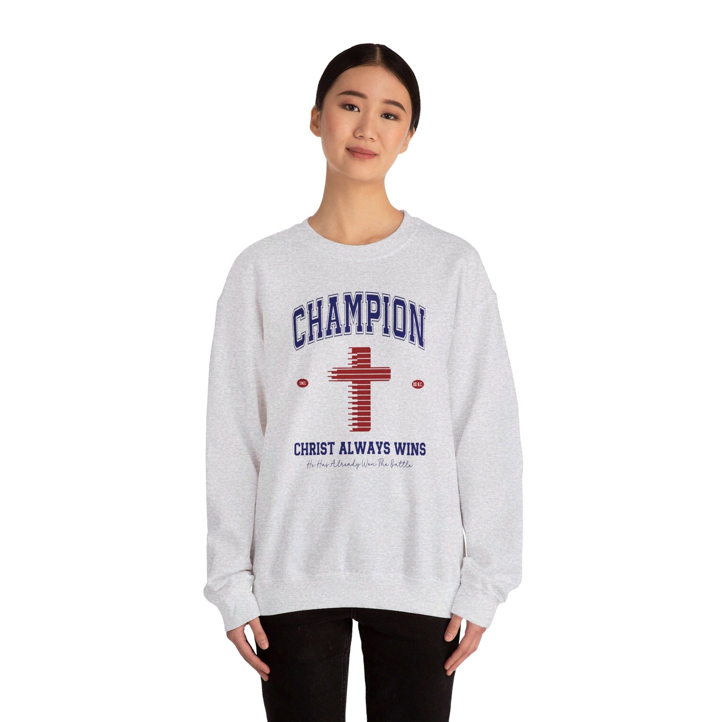 Champion Christ Always Wins Unisex Heavy Blend™ Crewneck Christian Sweatshirt