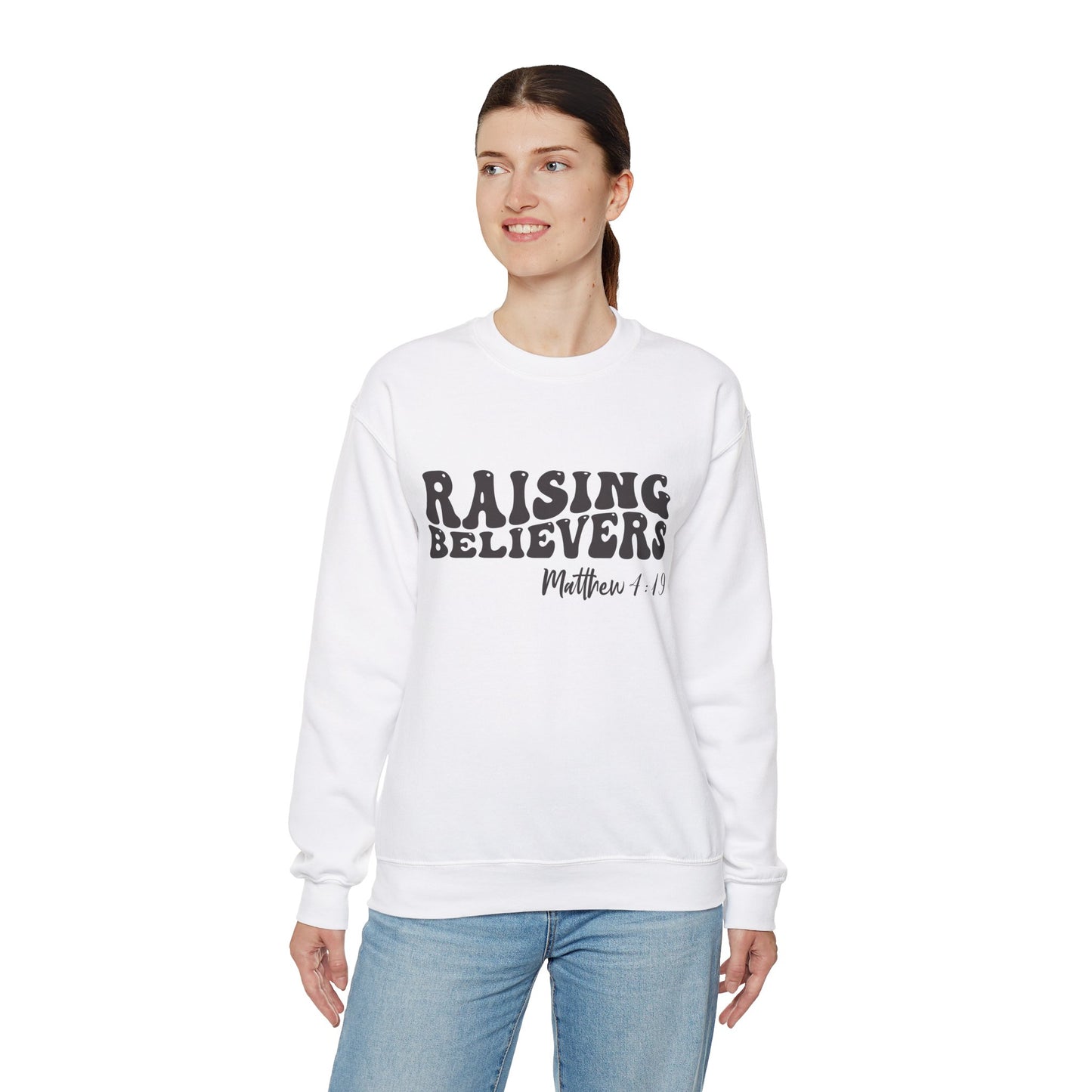 Raising Believers  Unisex Heavy Blend™ Crewneck Christian Sweatshirt