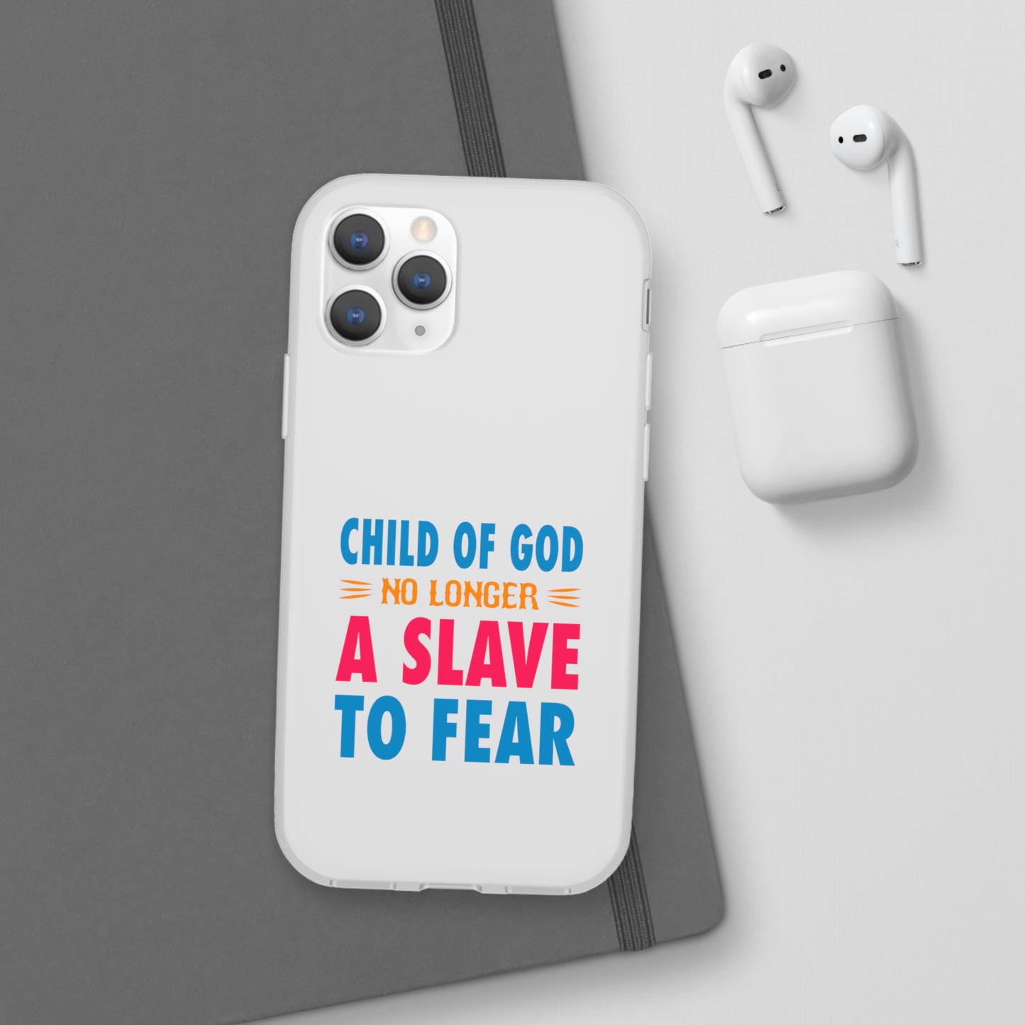 Child Of God No Longer A Slave To Fear Christian Flexi Phone Case Printify