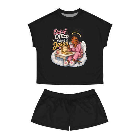 Women’s Pajama Set - “Out of Office: Talking to Jesus” Angelic Lounge Sleepwear
