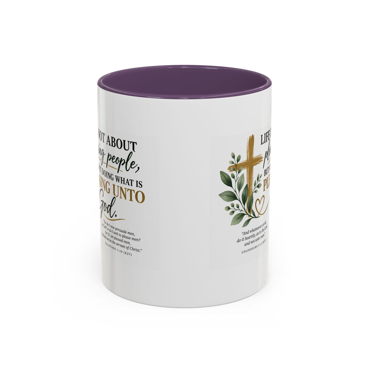 Christian Coffee Mug – "Pleasing Unto God" Inspirational Accent Mug (11/15oz)