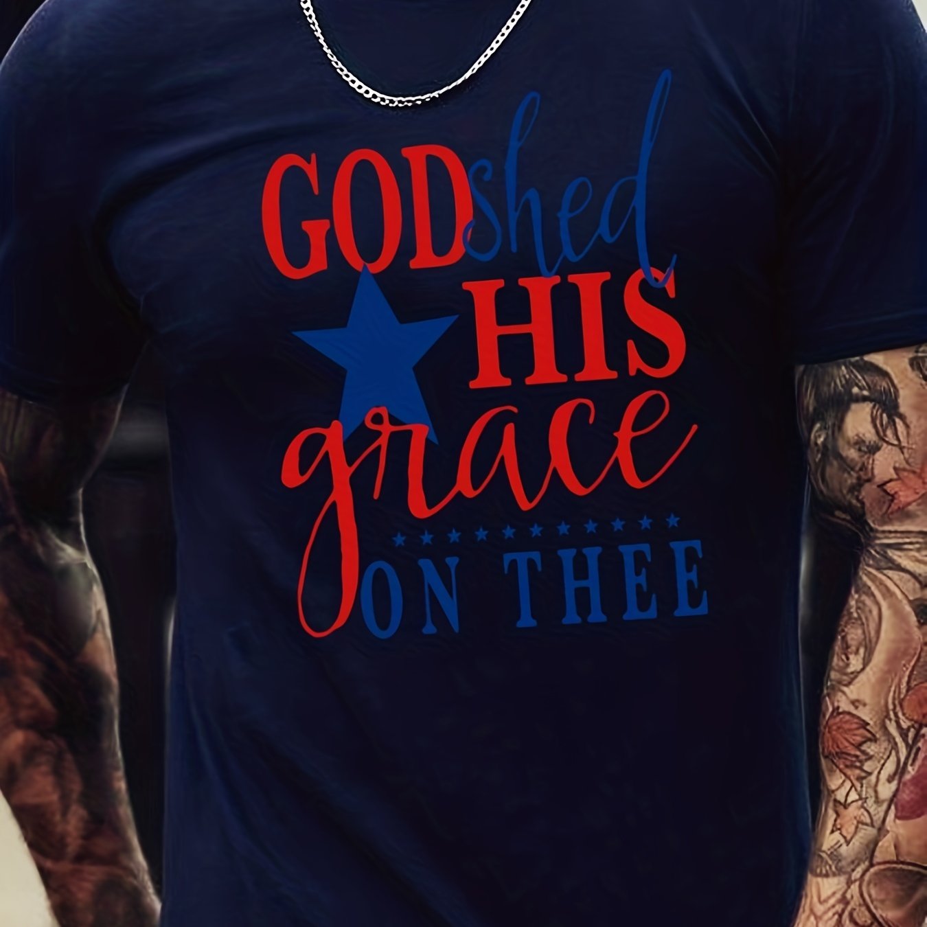 God Shed His Grace On Thee Men's Christian T-Shirt claimedbygoddesigns