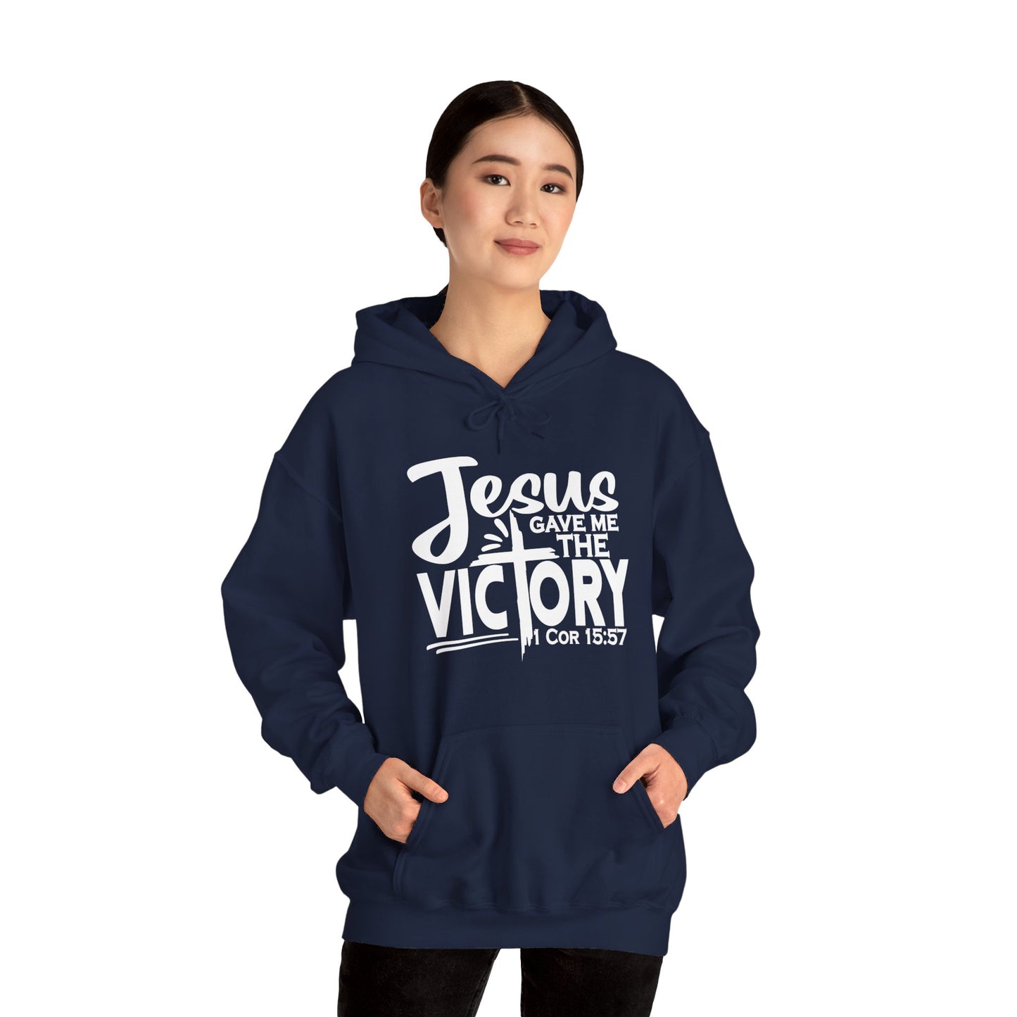 Jesus Gave Me The Victory Unisex Christian Hooded Pullover Sweatshirt