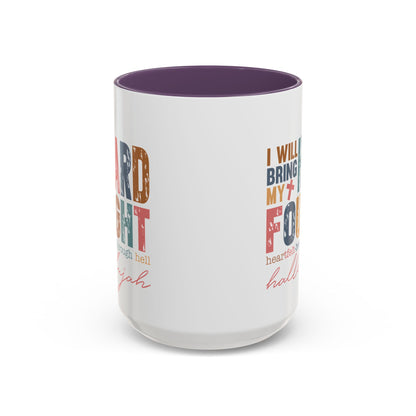Inspirational Accent Coffee Mug - 'I Will Bring My Hard Fought Hallelujah' - 11oz & 15oz