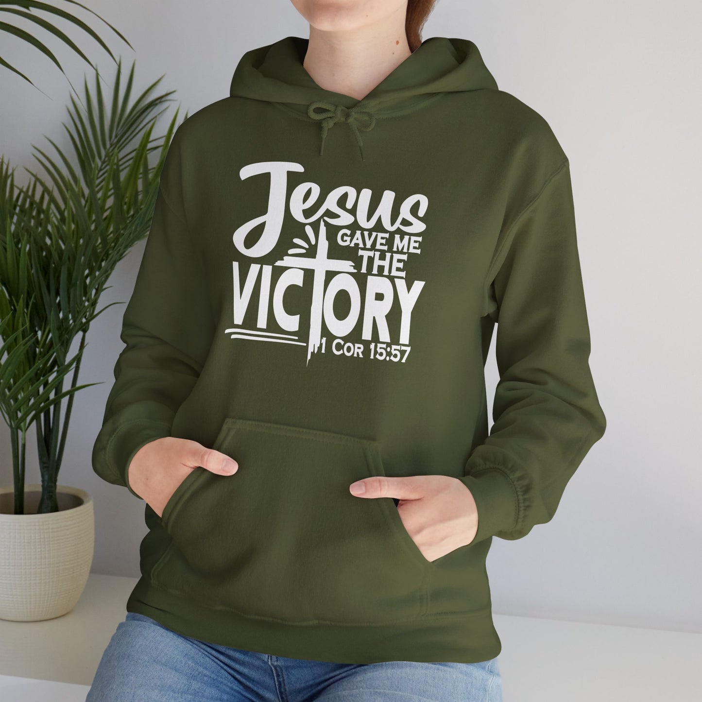 Jesus Gave Me The Victory Unisex Christian Hooded Pullover Sweatshirt