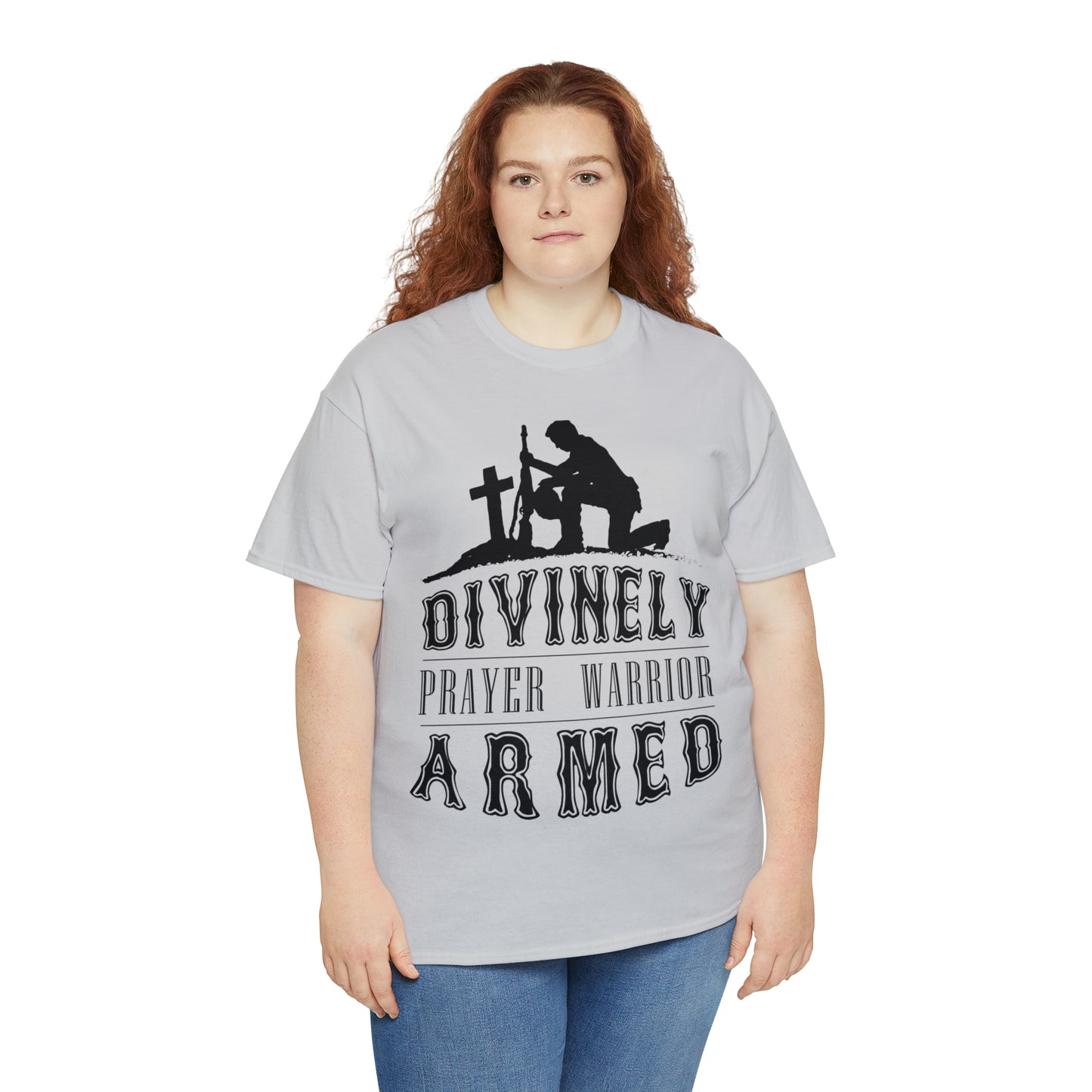 Divinely Armed Prayer Warrior Unisex Heavy Cotton Tee