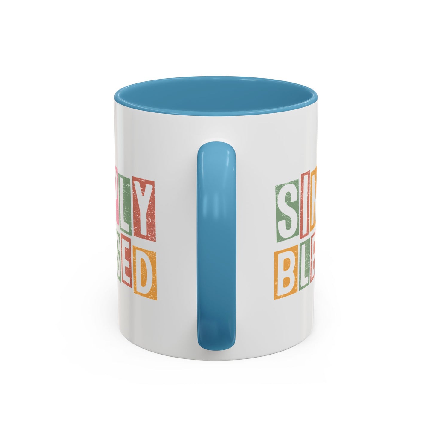 Christian Ceramic Mug- Simply Blessed Accent Coffee Mug (11, 15oz)