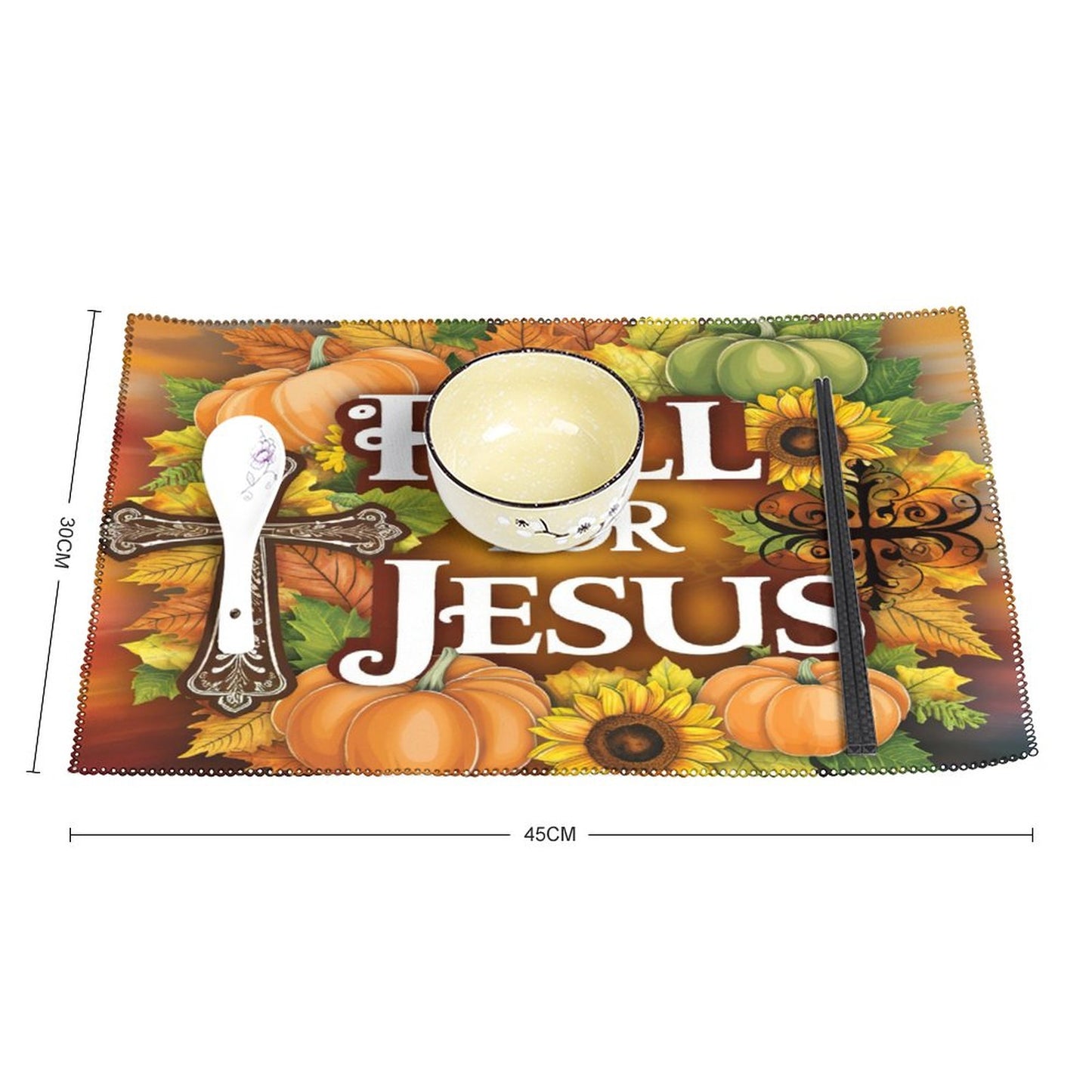 Fall For Jesus Christian Table Placemat Set of 4