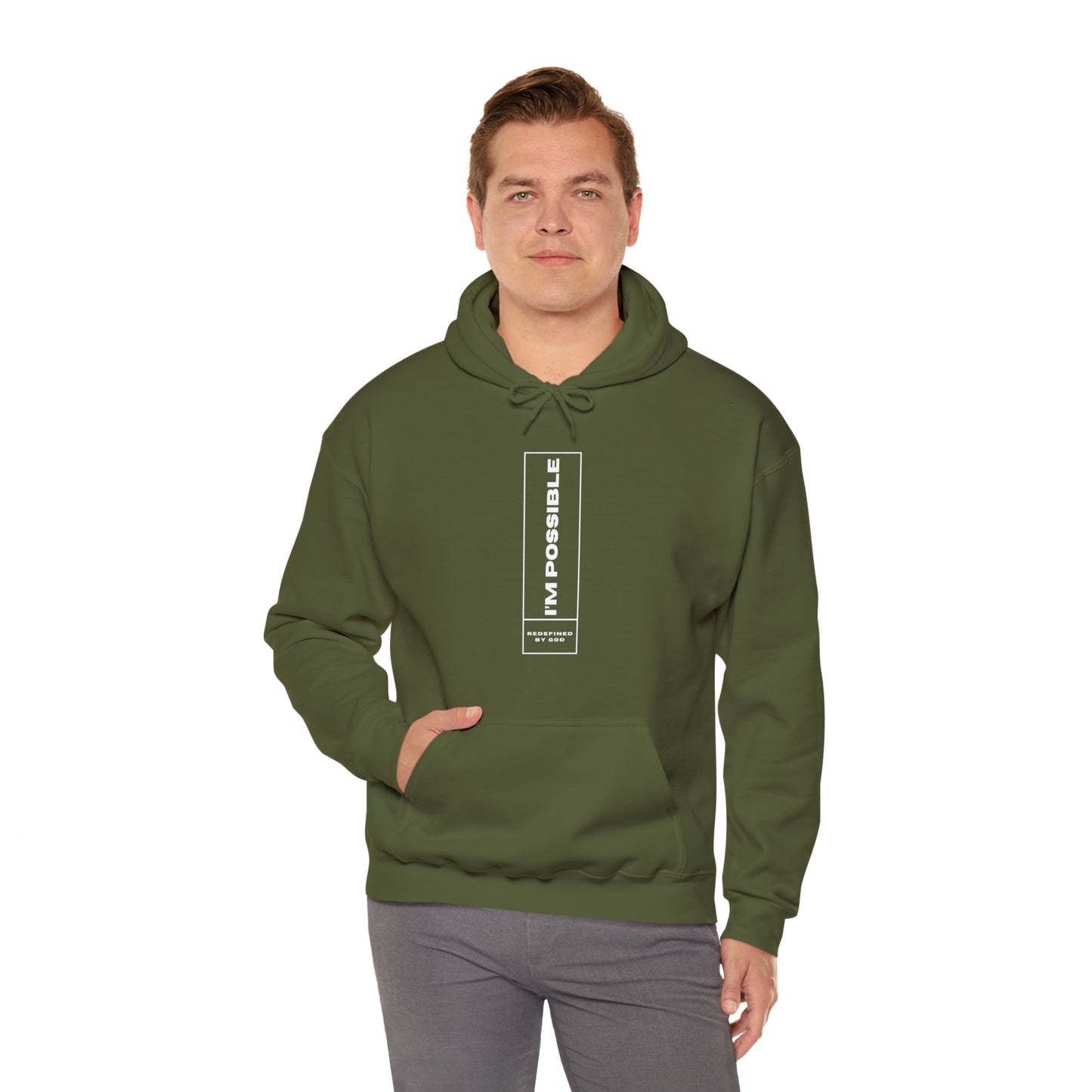 I'm Possible Redefined By God Unisex Hooded Sweatshirt Printify