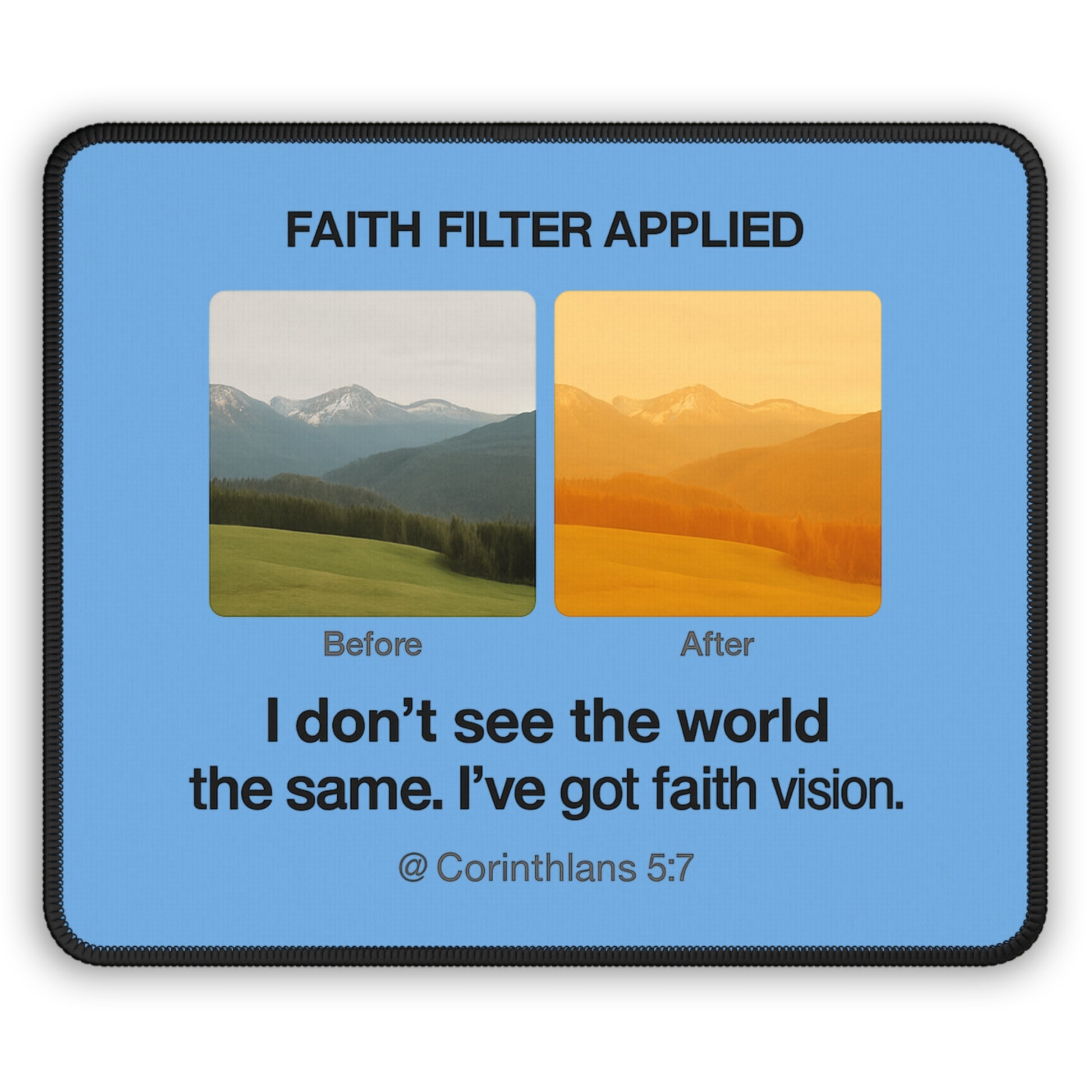 Faith - Inspired Gaming Mouse Pad, Motivational Desk Accessory, Office Decor, Gifts for Gamers, Inspirational Mousepad - ClaimedbyGodDesigns