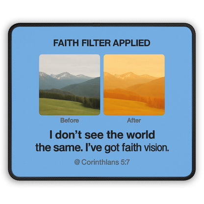 Faith - Inspired Gaming Mouse Pad, Motivational Desk Accessory, Office Decor, Gifts for Gamers, Inspirational Mousepad - ClaimedbyGodDesigns