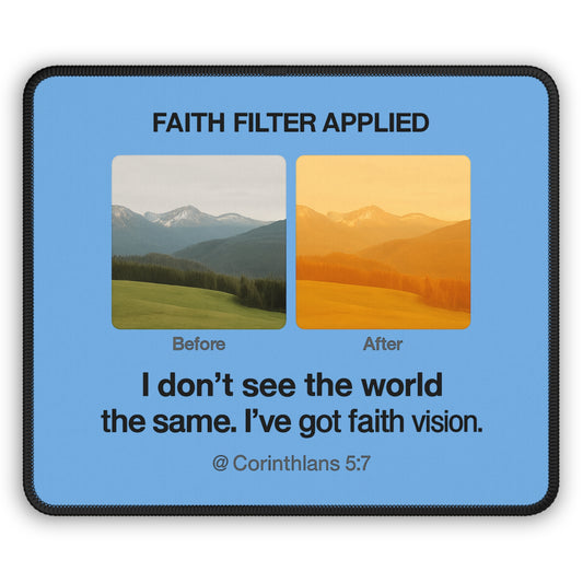 Faith - Inspired Gaming Mouse Pad, Motivational Desk Accessory, Office Decor, Gifts for Gamers, Inspirational Mousepad - ClaimedbyGodDesigns
