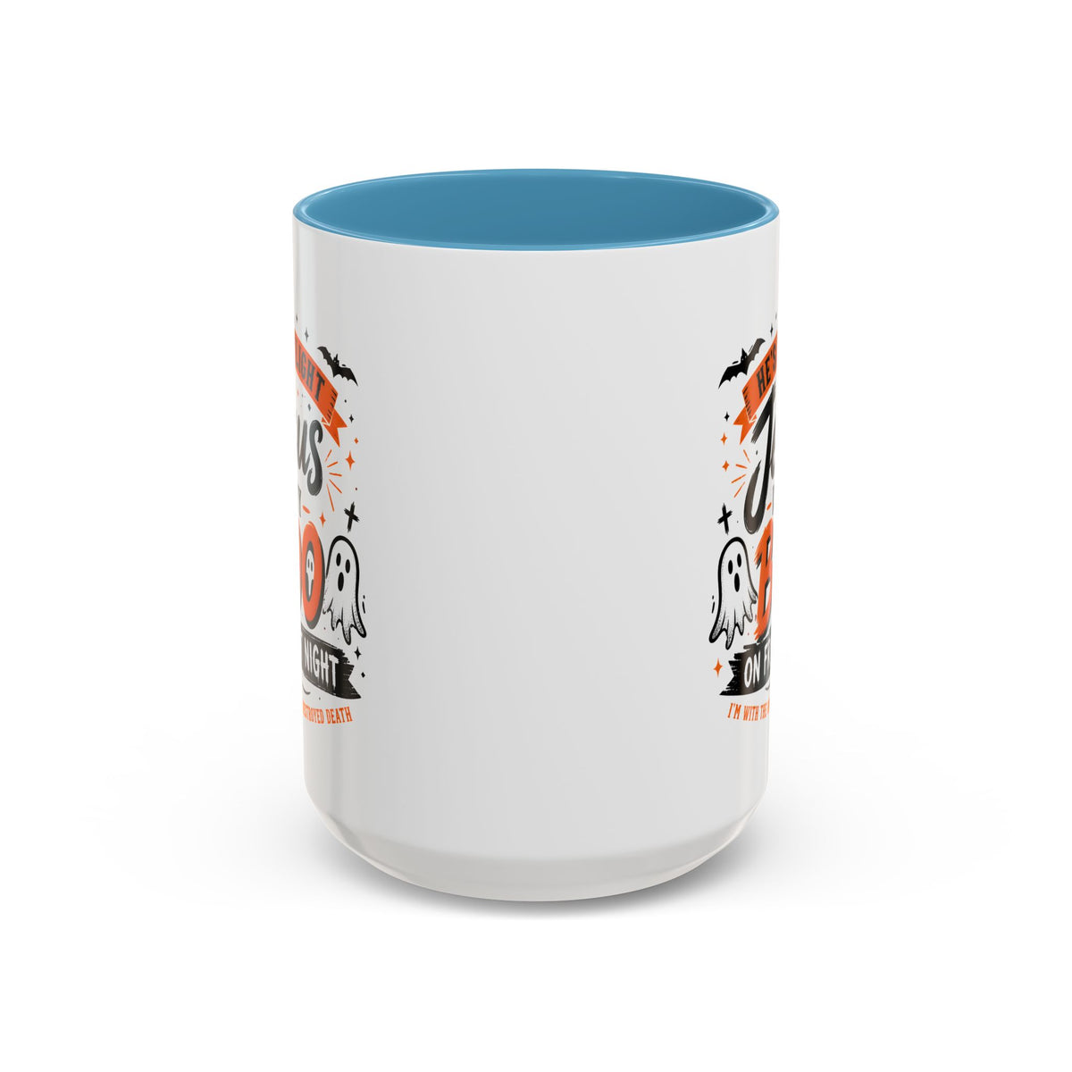 Christian Coffee Mug — "He's My Light, Jesus Is My Boo" Halloween Accent Mug