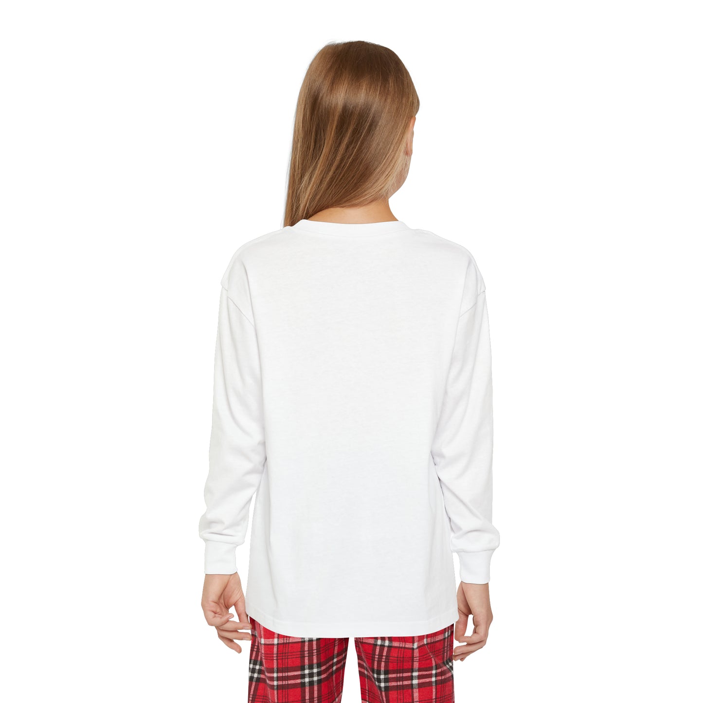 In Christ I Am Flawlessly & Purposefully Created Youth Christian Long Sleeve Pajama Set Printify