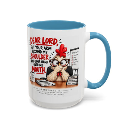 Christian Coffee Mug — "Dear Lord, Put Your Arm Around My Shoulder" Inspirational Ceramic Mug