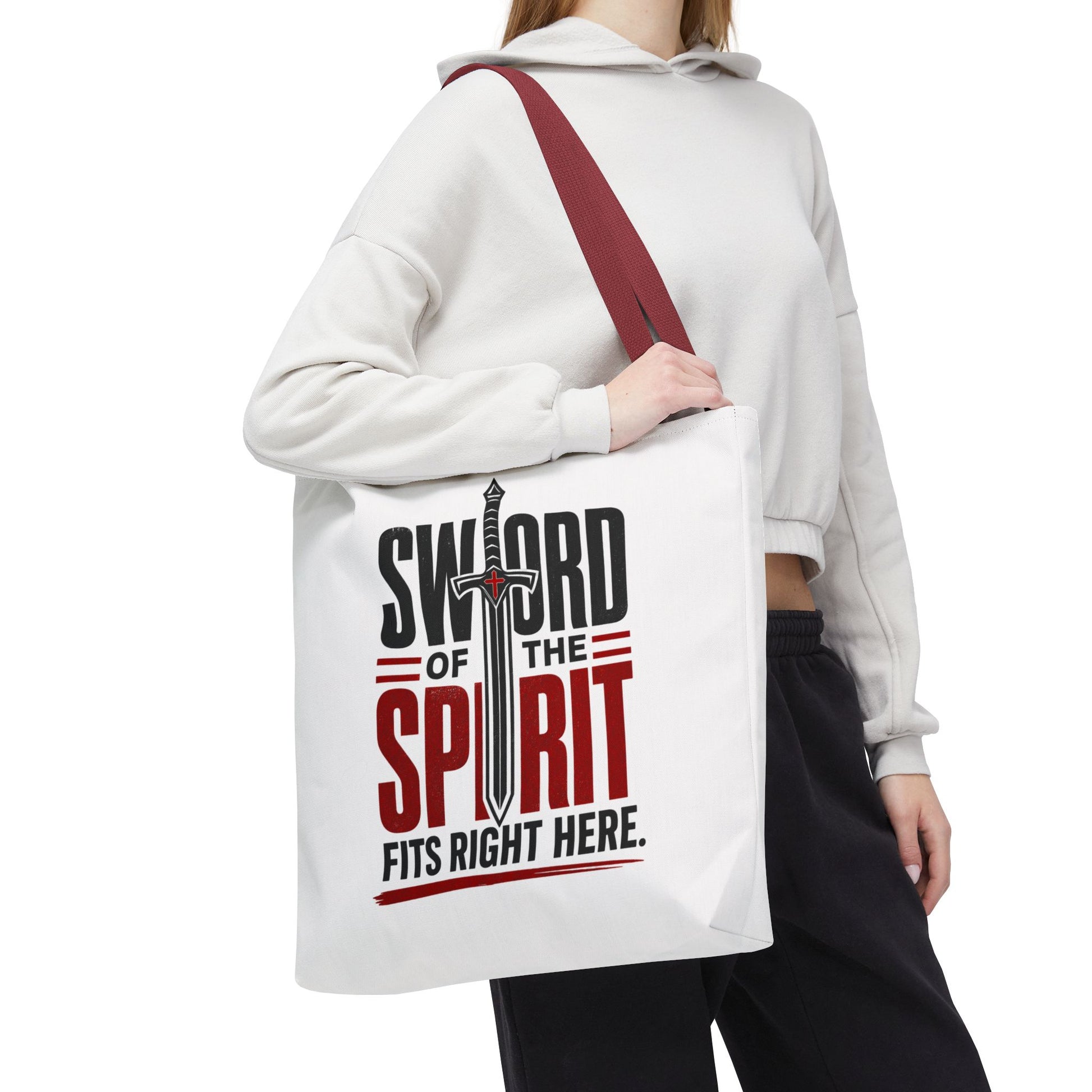 Sword of the Spirit Tote Bag — Christian Faith Inspirational Canvas Tote - ClaimedbyGodDesigns