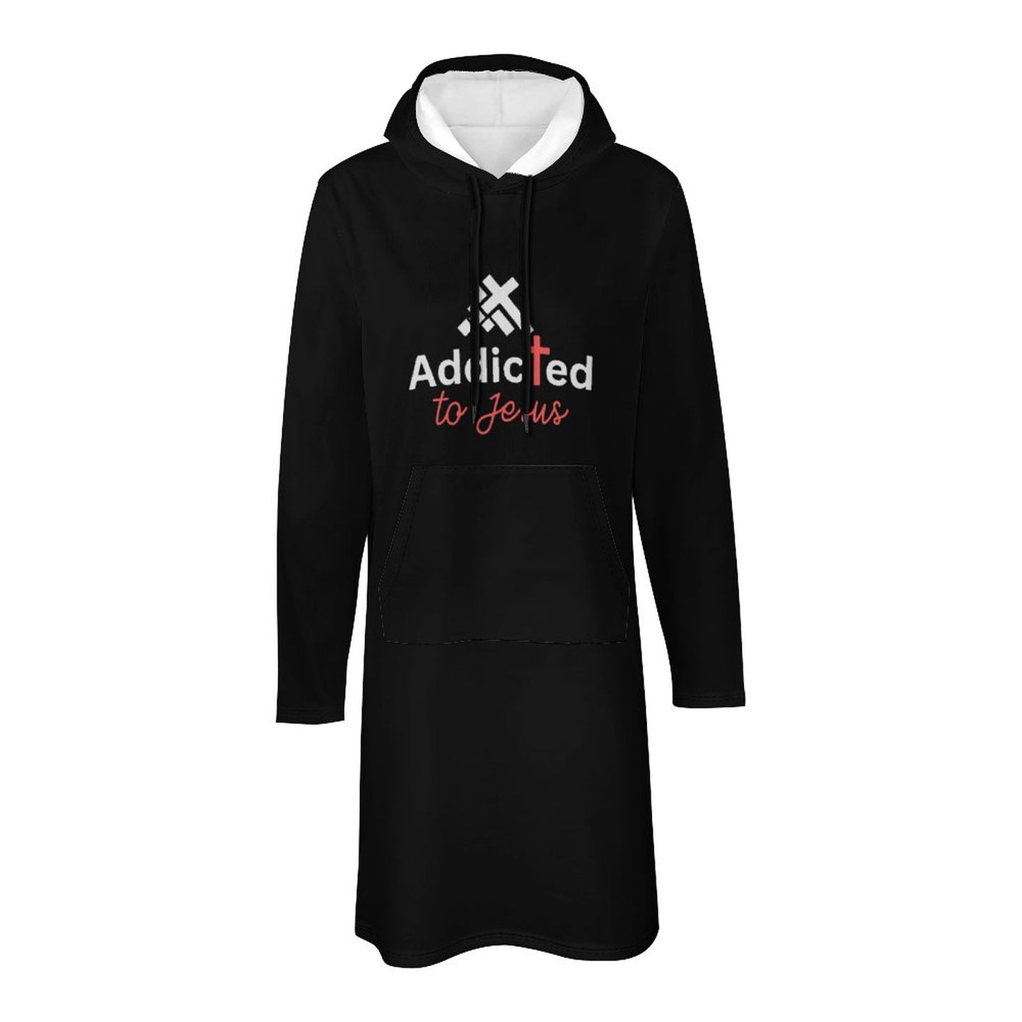 Addicted To Jesus Women's Christian Long Sleeve Hoodie Dress