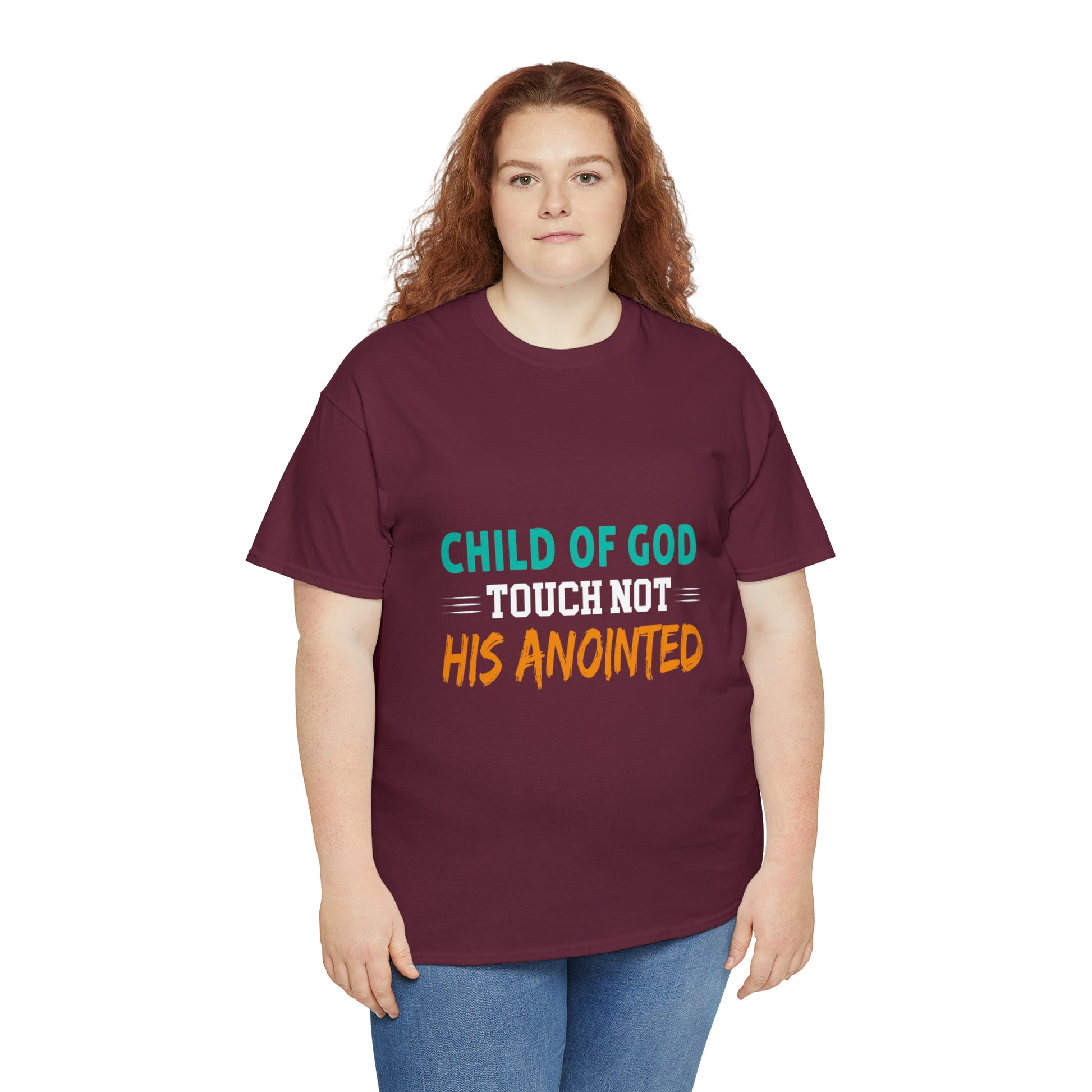 Child Of God Touch Not His Anointed Unisex Heavy Cotton Tee Printify