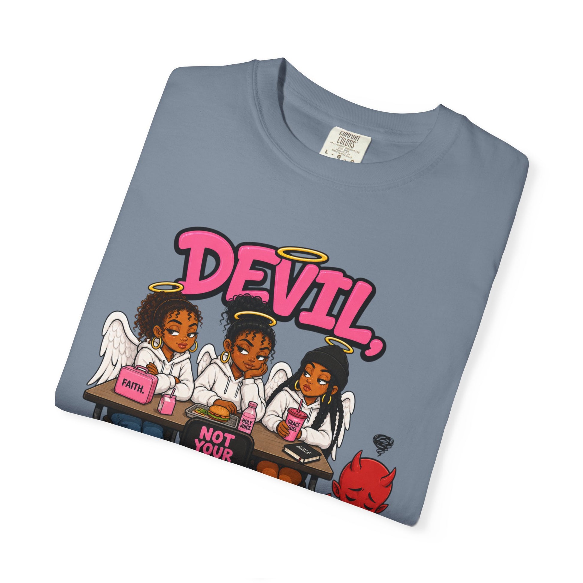 You Can't Sit With Us T-Shirt — 'Devil' Funny Girls Desk Graphic Tee - ClaimedbyGodDesigns
