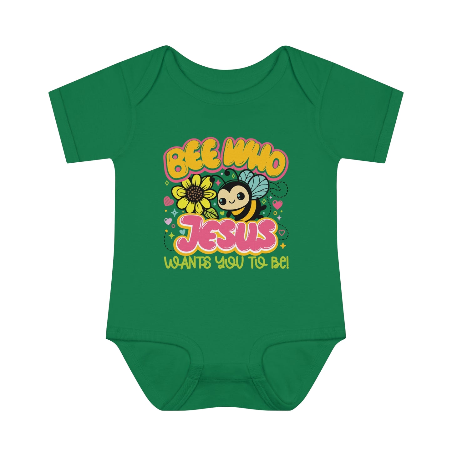 Bee Who Jesus Wants You To Be  Christian Baby Onesie