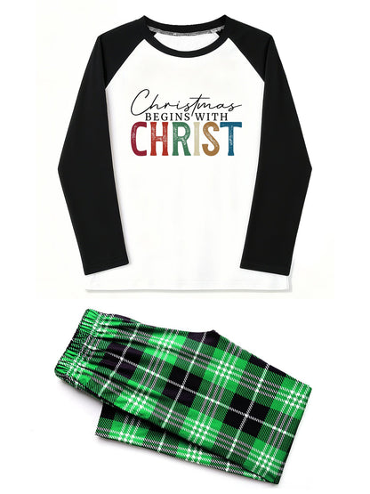 Christmas Begins With Christ Unisex Adult Christian Plaid Pajamas