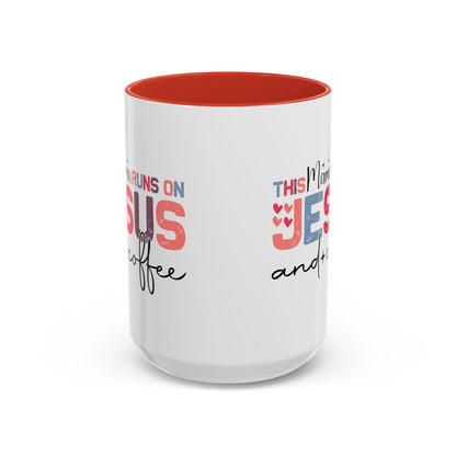 Christian Ceramic Mug - This Mama Runs On Him & Coffee Christian Accent Coffee Mug (11, 15oz)