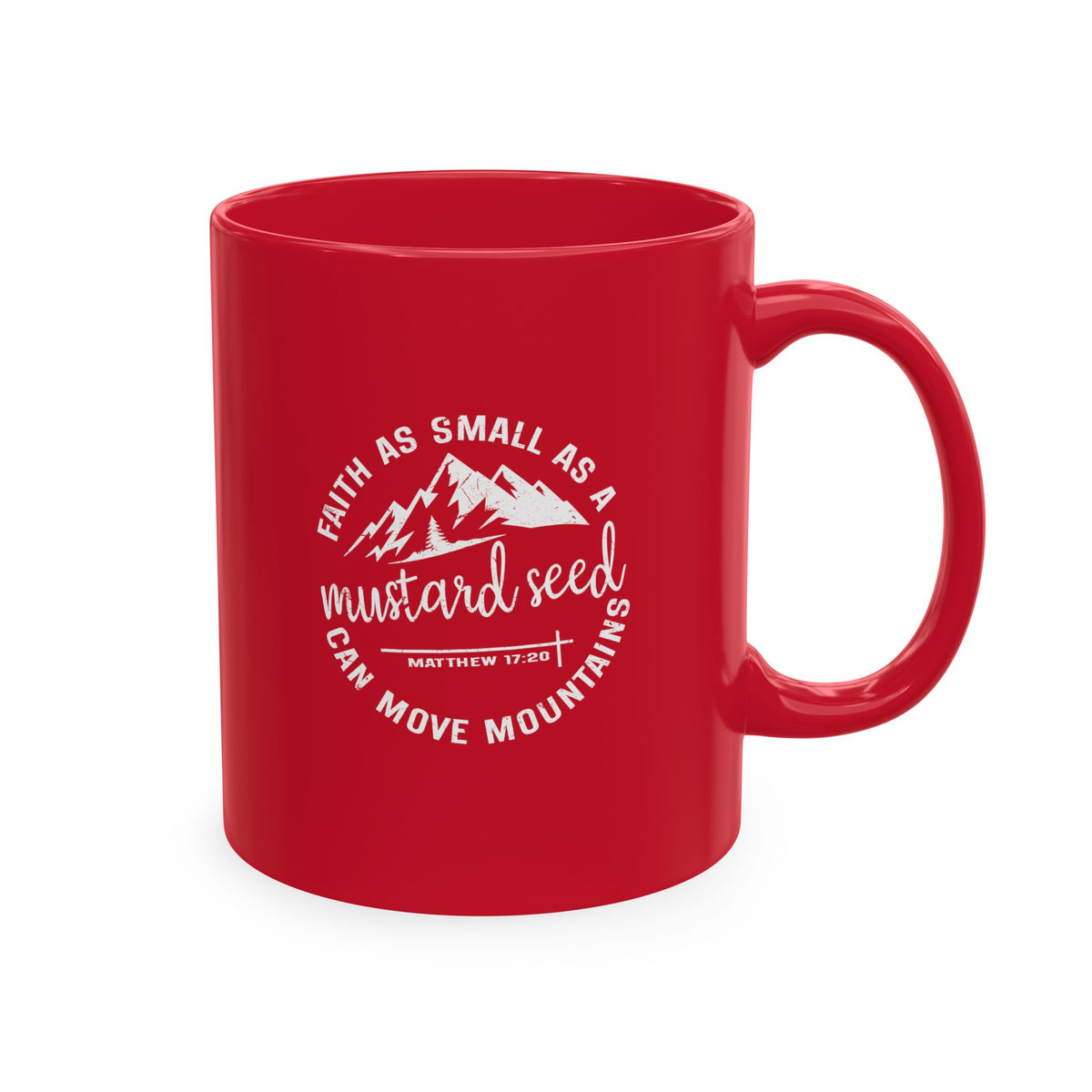 Mustard Christian Ceramic Mug — "Faith as Small as a Mustard Seed" Inspirational Coffee Cup
