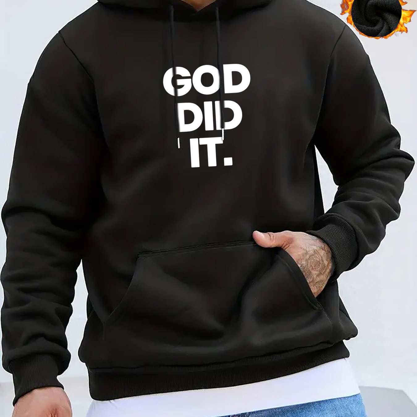 GOD DID IT Men's Christian Pullover Hooded Sweatshirt claimedbygoddesigns