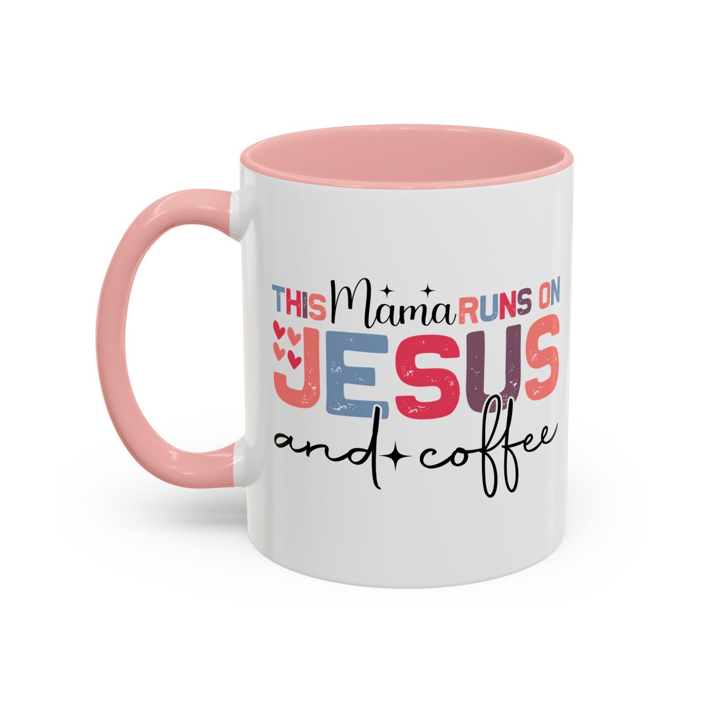 Christian Ceramic Mug - This Mama Runs On Him & Coffee Christian Accent Coffee Mug (11, 15oz)