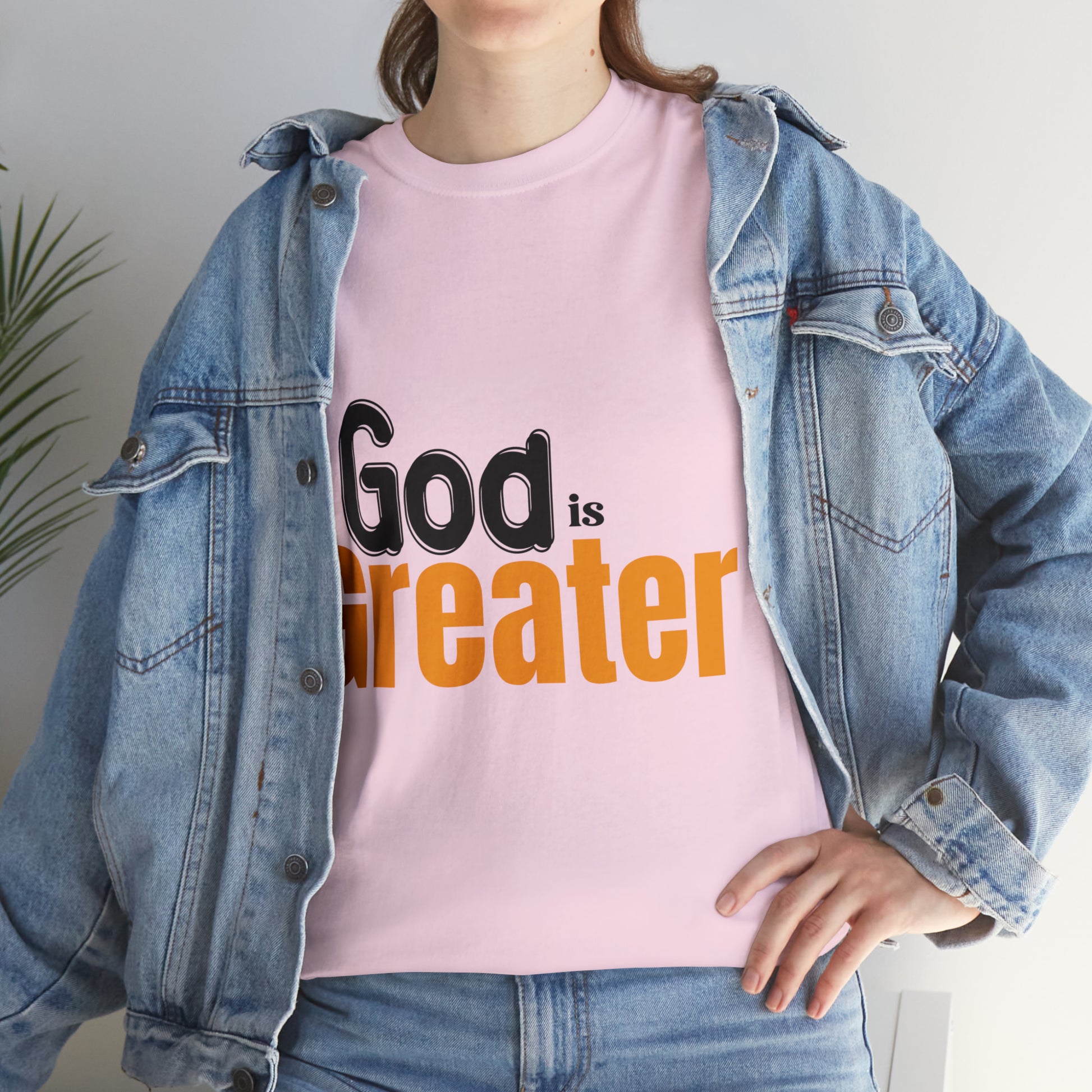 God Is Greater Unisex Heavy Cotton Tee Printify