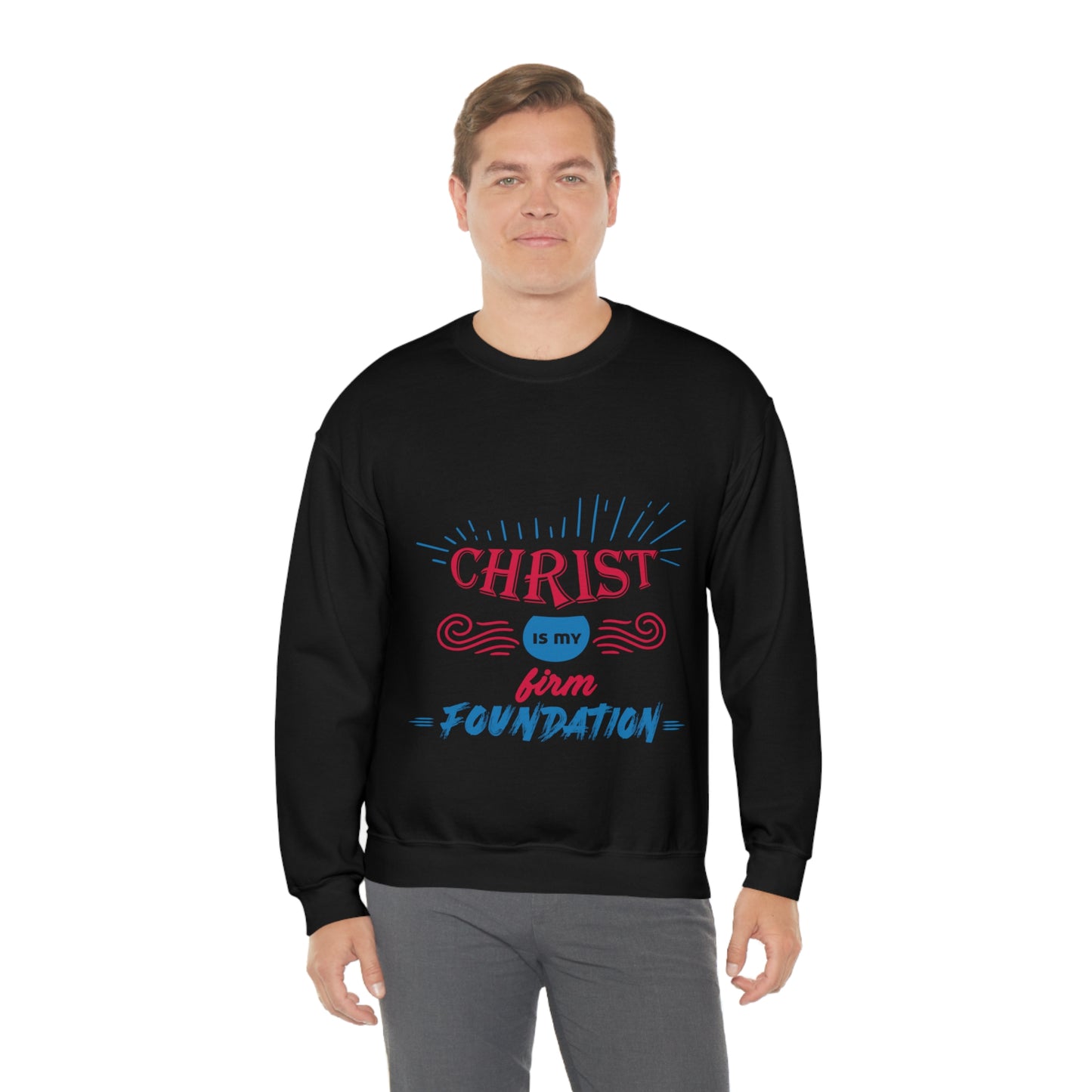 Christ Is My Firm Foundation Unisex Heavy Blend™ Crewneck Sweatshirt