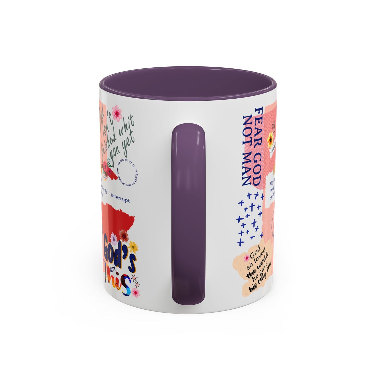 Inspirational Accent Coffee Mug - 11 & 15oz - Fear Him Not Man - Perfect Gift for Friends and Family