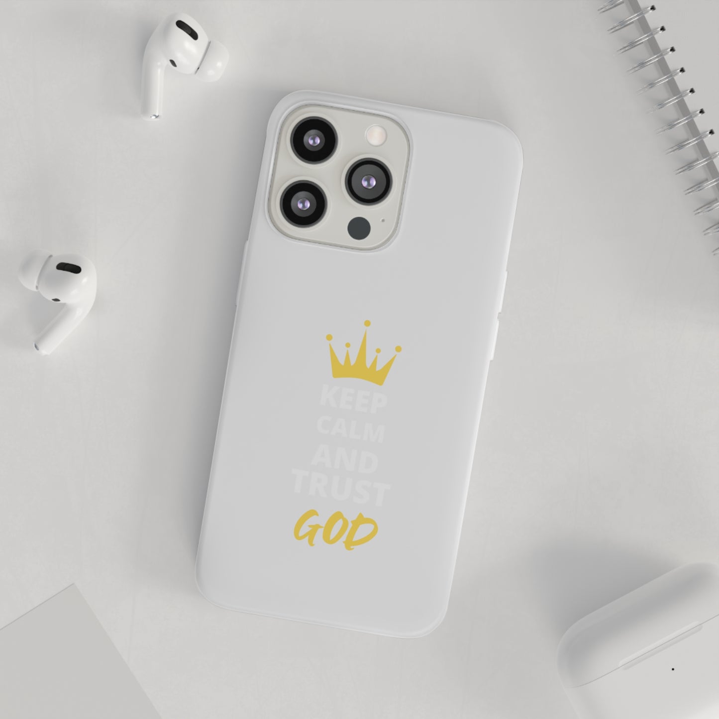 Keep Calm And Trust God Christian Flexi Phone Case Printify